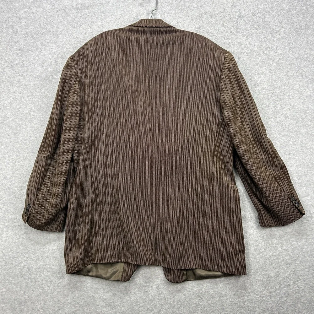 Jhane Barnes Blazer Mens 46R Brown Herringbone Suit Sport Coat Jacket Union USA‎